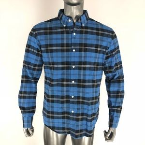 J Crew slim fit Plaid Flannel Blue Size XL